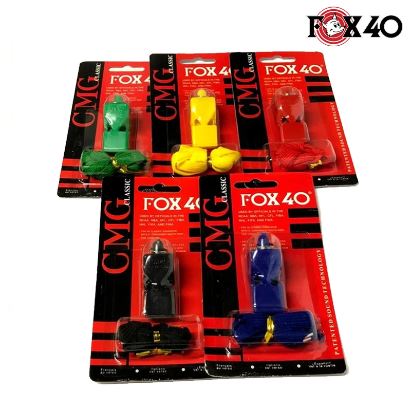 Fox 40 Classic Plastic Sports Referee Whistle With Teeth Guard & Breakaway Lanyard, High Pitch Whistle For Volleyball, Basketball, Football Match And Training (FOX-40)